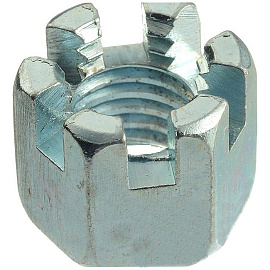 Гайки корончатые оцинкованные, исп.1, DIN 935